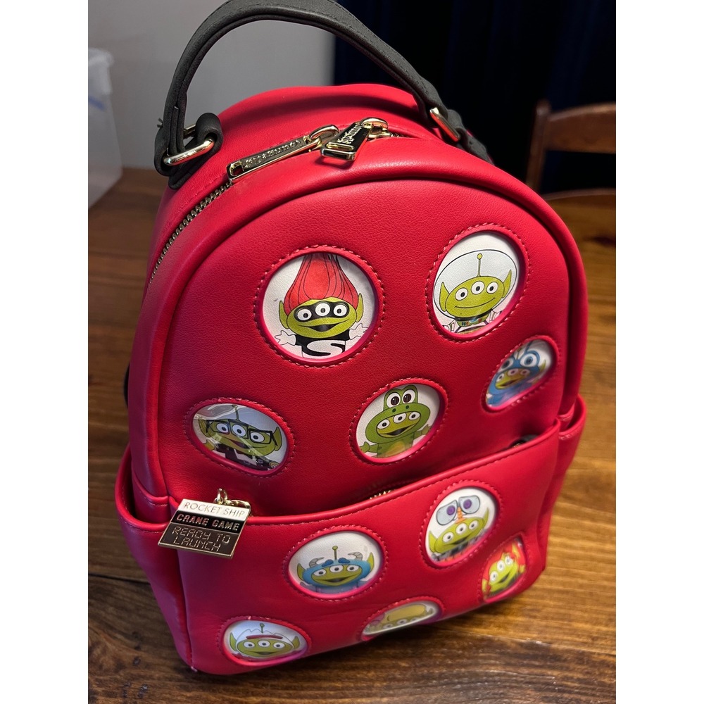 Loungefly Pixar Toy Story Alien Remix Mini Backpack Red Excellent Preowned